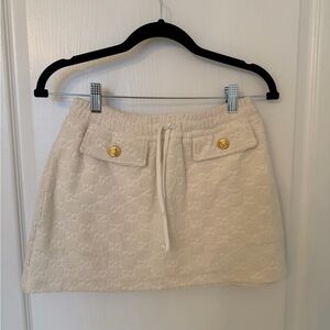 Gucci Cream Mini Skirt with Gold Buttons
